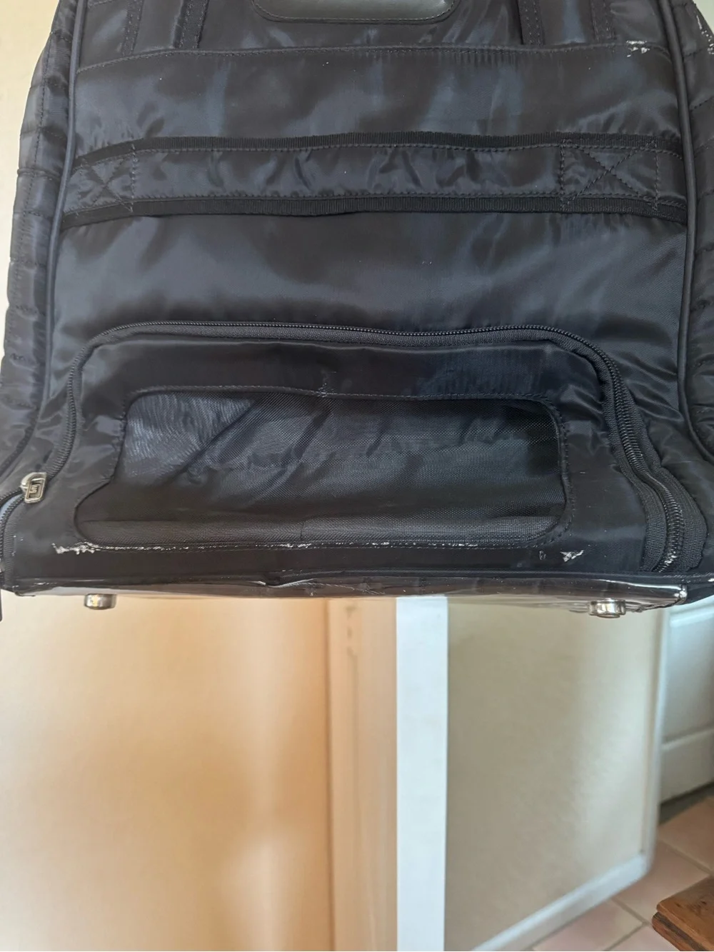 lug Black Quilted Duffel Tote Bag with lots of Pockets